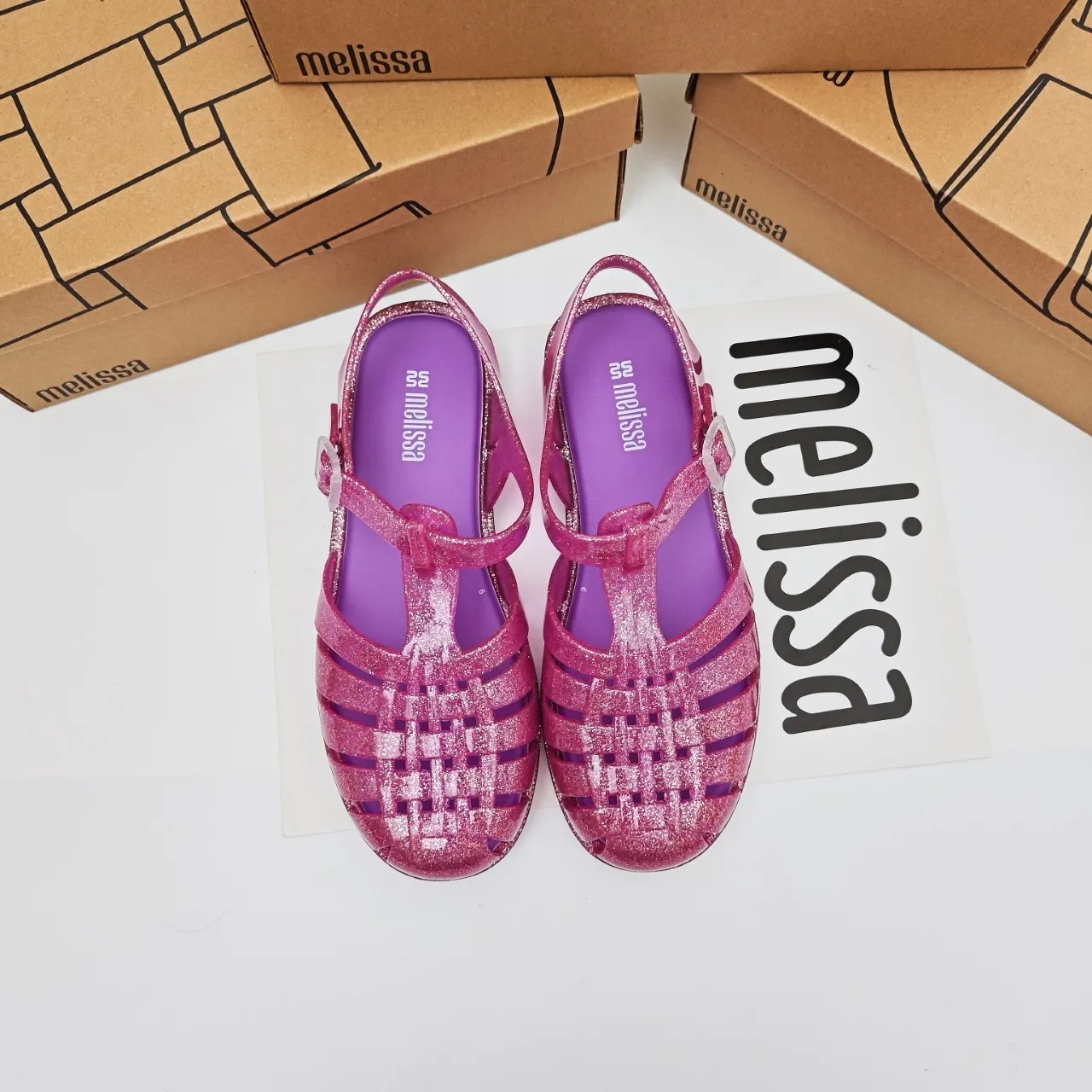 Mini Melissas Retro Adult Women Summer Sandals Ladies Fashion Roma PVC Soft Flat Slippers Girls Brand Melis Beach Shoes 35-40 - الصورة 6