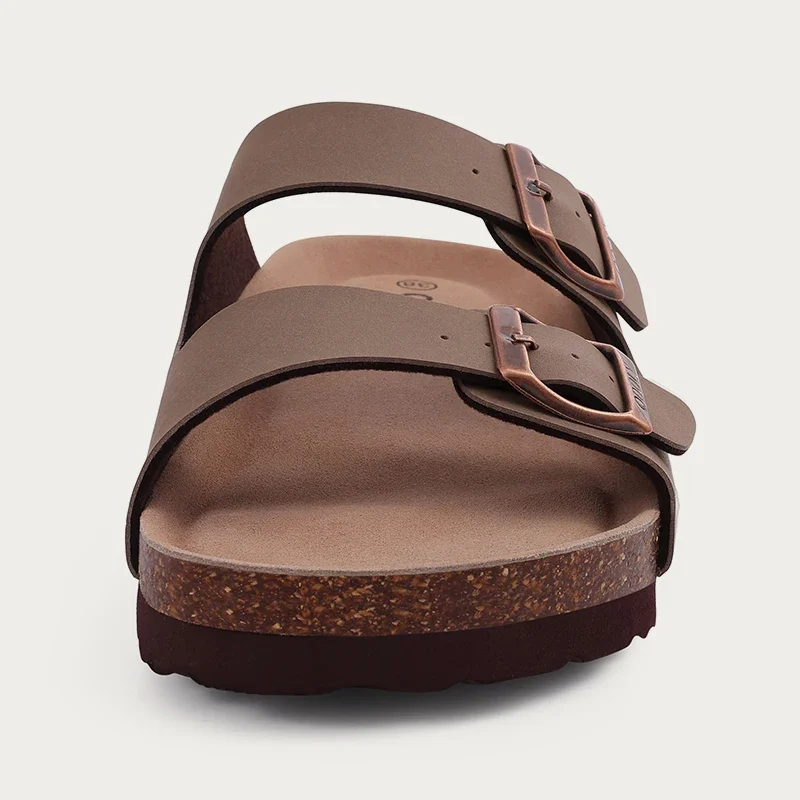 Women's Cork Footbed Sandals Classic Cork Clogs Slippers Comfortable Summer Antiskid Beach Sandals with Adjustable Buckle Slide - الصورة 2