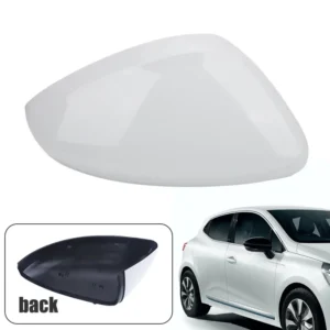 Car Side Wing Rearview Mirror Cover Cap Case for Renault Clio MK5 2019 2020 2021 2022 2023 2024 2025 Primed/Glossy Black White<span> - </span>White Right