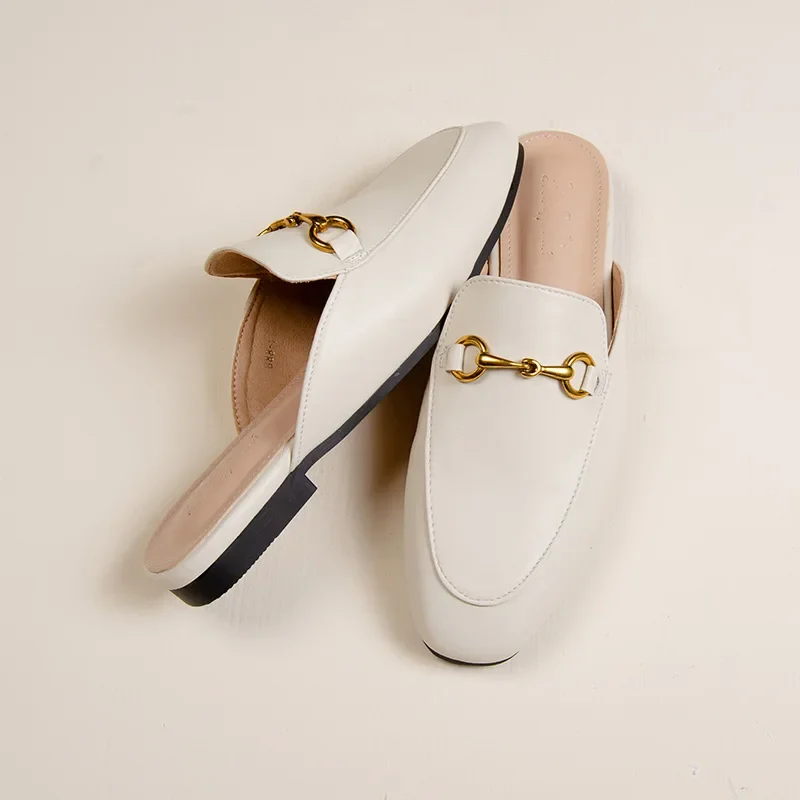 2025 Summer Women's Closed-Toe Flat Mules Horsebit Loafers Casual Stylish Slippers for Outdoor Wear - Image 3