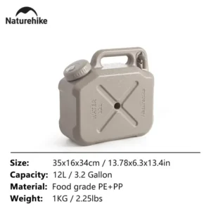 Naturehike-المحمولة خفيفة دلو الماء ، المشي لمسافات طويلة دلو ، Amping أكياس المياه ، مقبض خزان ، سعة كبيرة ، 12L<span> - </span>khaki-12l