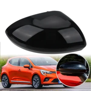 Car Side Wing Rearview Mirror Cover Cap Case for Renault Clio MK5 2019 2020 2021 2022 2023 2024 2025 Primed/Glossy Black White<span> - </span>Glossy Black Right
