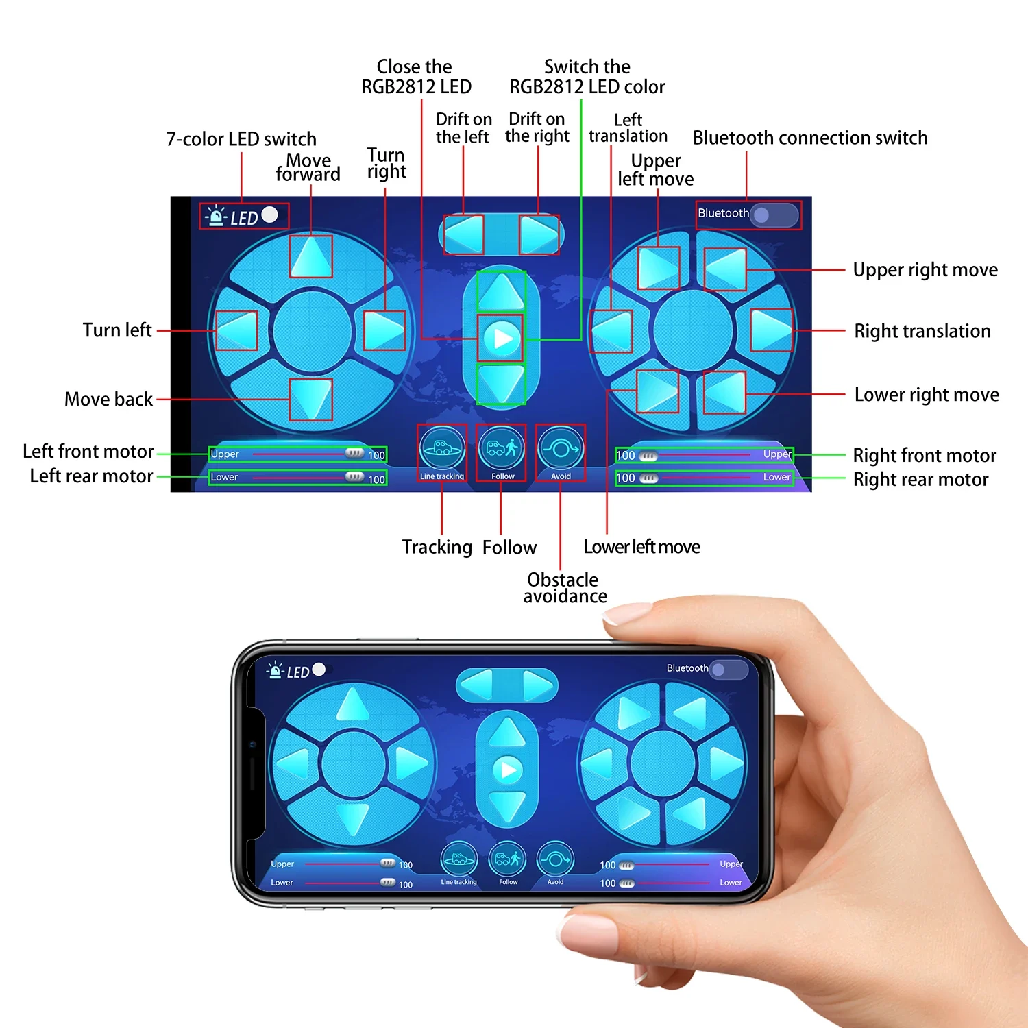 Keyestudio 4WD Microbit V2 Robot Car Kit Mecanum Smart Robot For micro:bit Robot Kit STEM Robot Car Python Programming Robot Kit - Image 4