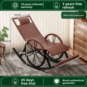 كرسي هزاز للكبار كرسي الروطان استراحة الغداء شرفة المنزل الترفيه النوم غرفة المعيشة كرسي الهروب الصيفي<span> - </span>antique-color