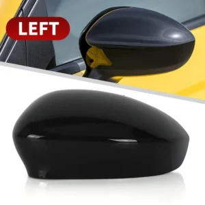 Auto Side Wing Rearview Mirror Cap Cover Glossy Black/White /Chrome For Fiat 500 500C GRANDE PUNTO 595 ABARTH 695 EVO 2007-2024<span> - </span>Glossy Black Left