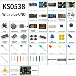 Keyestudio Complete IOT Starter Kit For Arduino DIY Seratch Graphieal DIY STEM Education Electronic Learning Kit+32 Projects<span> - </span>With plus-UNO