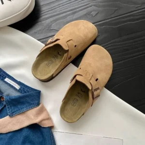New Women Clogs for Women Fashion Cork Suede Mules Slipper Classic Cork Antislip for Outdoor Slippers with Arch Support D230