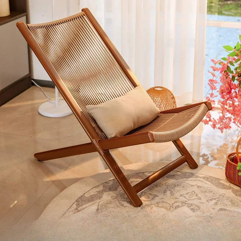 الشمال كرسي صالة كرسي مريح الروطان الاسترخاء كراسي قابلة للطي غرفة المعيشة الفاخرة سرير قابل للطي كرسي الاسترخاء المحمولة - الصورة 5