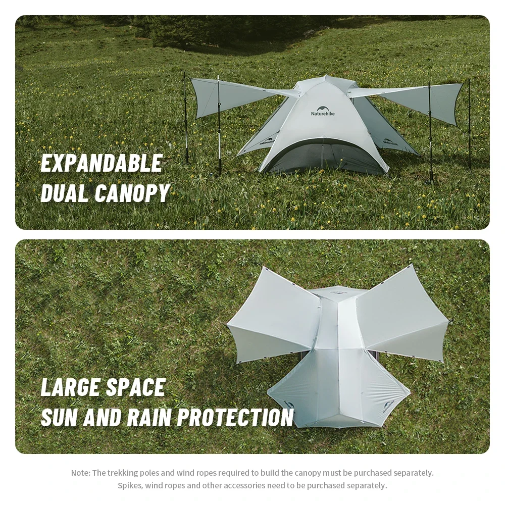 Naturehike 2025 خيمة تخييم جديدة خفيفة لشخصين مقاوم للماء خيام مظلة كبيرة في الهواء الطلق 4 الموسم 1 شخص خيمة شاطئ للسفر - الصورة 4