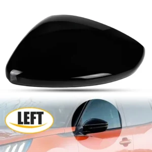 Car Door Side Wing Rearview Mirror Cover Cap Chrome for Opel Corsa F for Peugeot 208/2008 2019 2020 2021 2022 2023 2024 2025<span> - </span>Glossy Black Left