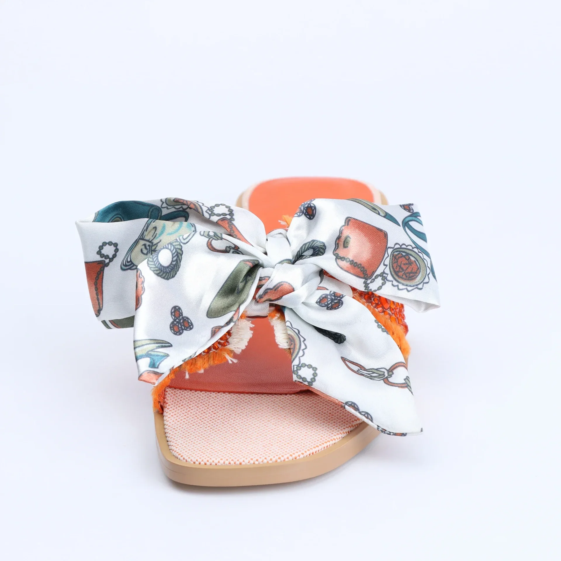 Women's Dressy Flat Rhinestone Sandals Comfortable Slip On Leather Sandals Shoes Women 2024 Luxury Brand High Quality Shoes - Image 6