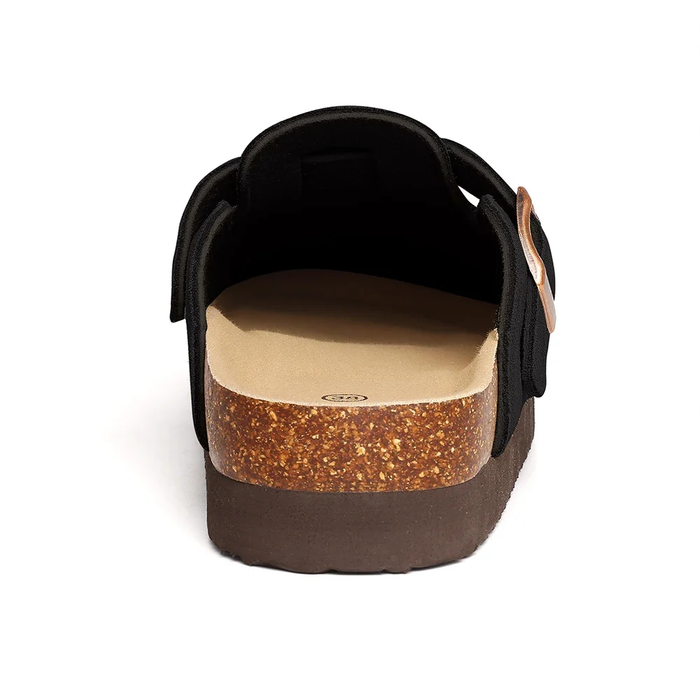 Pallene Fashion Women's Mules With Arch Support Thick Bottom Leisure Sandals Cork Insole Clogs Slippers With Adjustable Buckle - الصورة 3