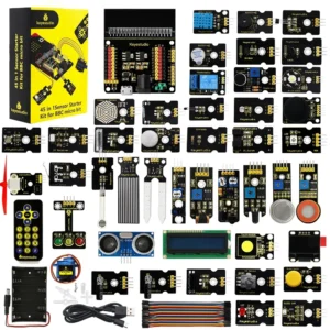 KEYESTUDIO Micro: bit V2 45 في 1 مجموعة أدوات الاستشعار الإلكترونية لتقوم بها بنفسك عدة لـ BBC Micro: bit V2 W/Gift Box Programming Kit + 58 Projects<span> - </span>no-micro-bit-v2