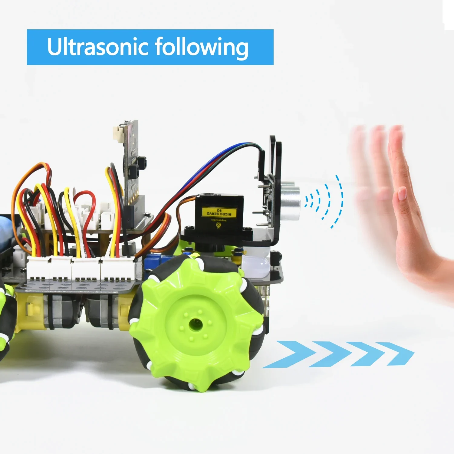 Keyestudio Microbit V2.0 4WD Mecanum سيارة روبوت ذكية + 18 مشاريع لـ BBC Micro: bit Robot Car Python Kit STEM ألعاب قابلة للبرمجة - Image 5