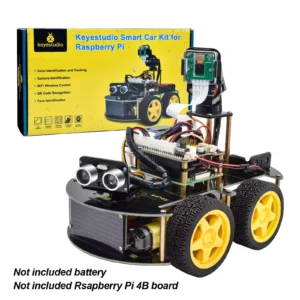 Keyestudio Raspberry Pi 4B Robot Car+5 Megapixels Camera Module Python Programming For Raspberry Pi 4B(No Raspberry Pi Board )