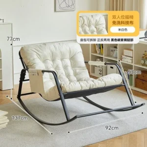 أريكة كسولة للنوم والاستلقاء كرسي هزاز مزدوج للاستخدام المنزلي شرفة كرسي الترفيه غرفة المعيشة كرسي هزاز<span> - </span>3