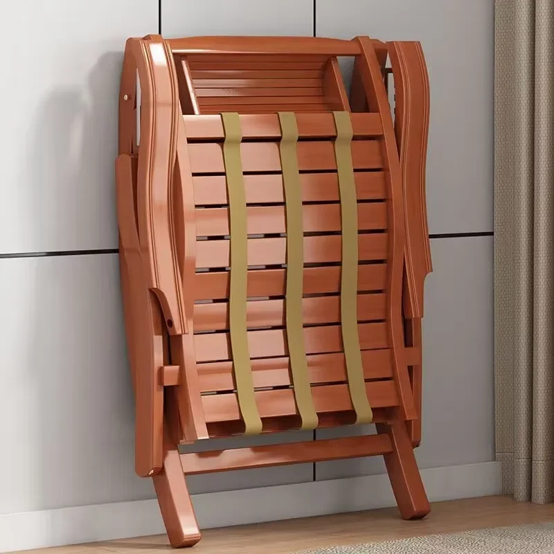 كرسي هزاز من الخيزران الطبيعي مع دواسة قدم للتدليك، كرسي صالة قابل للطي للسفر، أثاث خارجي، غرفة المعيشة، غرفة النوم - الصورة 5