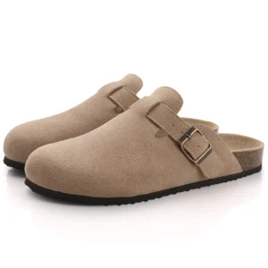 Shevalues Cork Suede Clogs For Women Cork Slippers Summer Cork Sandals Fashion Beach Slides Classic Mules Men Clogs Baotou Shoes