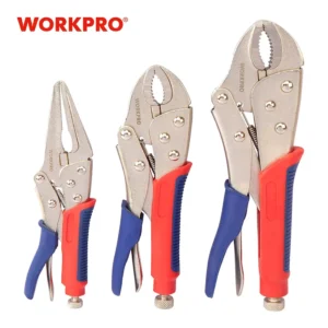 WORKPRO 3PC Locking Pliers Welding Tools Pliers Set 7" 10" Curved Jaw Pliers 6-1/2" Straight Jaw Pliers