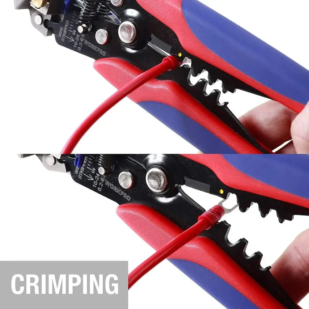 WORKPRO 8" Crimper Cable Cutter Automatic Wire Stripper Multifunction Pliers for Wire Stripping Crimping Terminal 0.2-6.0mm² - الصورة 6