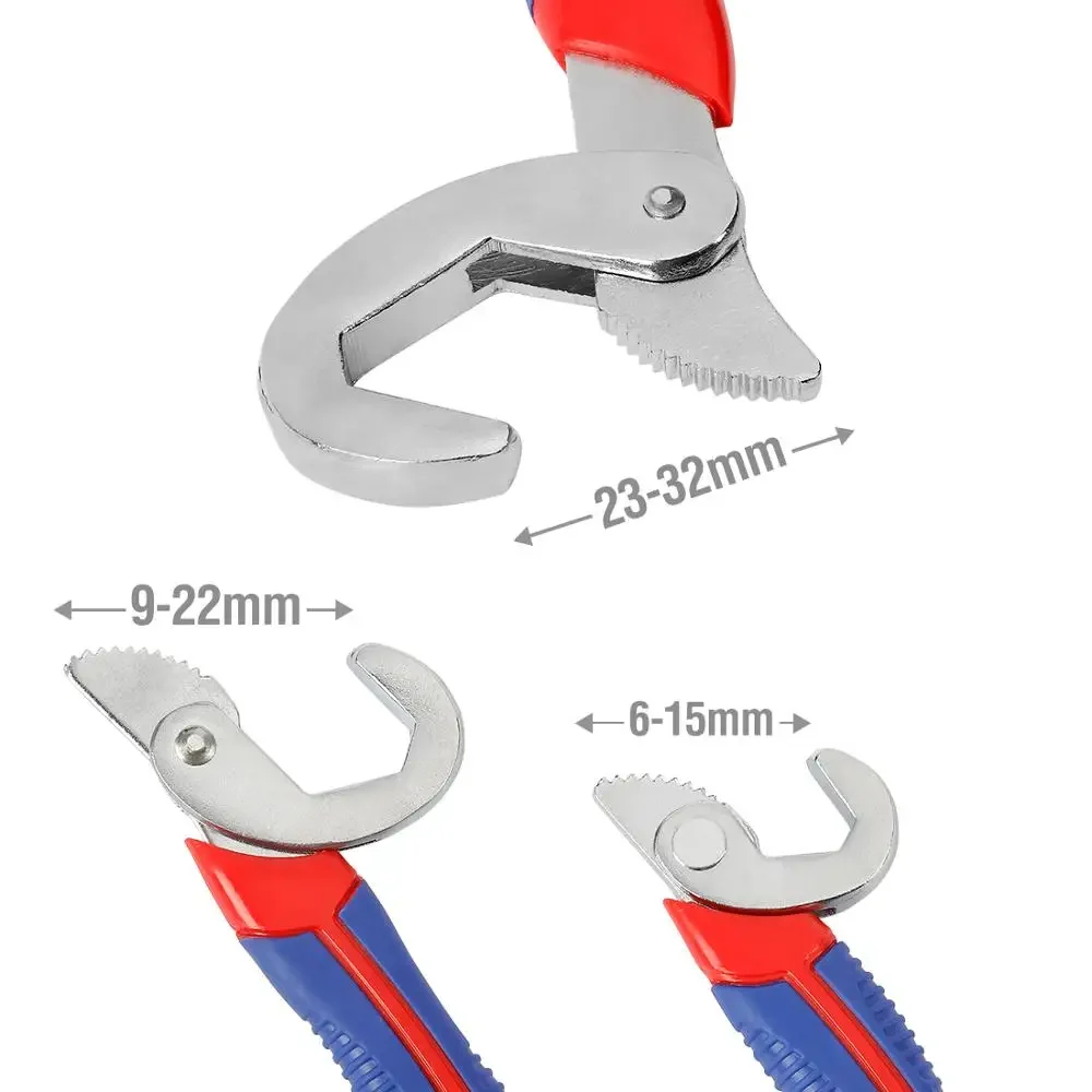 WORKPRO Adjustable Wrench Spanner Set Multi-Function Universal Quick Snap Soft Grip - الصورة 2