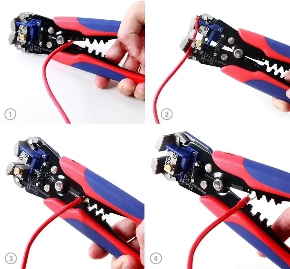 WORKPRO 8" Crimper Cable Cutter Automatic Wire Stripper Multifunction Pliers for Wire Stripping Crimping Terminal 0.2-6.0mm² - الصورة 4