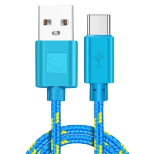 OLAF USB Type C Cable 1M 2M 3M Nylon Braided Fast Charging Data Type C For Samsung Galaxy S8 S9 Xiaomi mi5c mi6 USB-C Cable<span> - </span>Blue, 3m