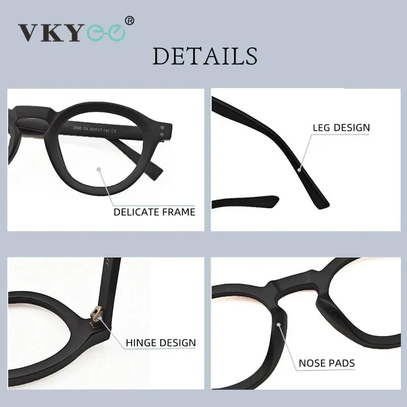 VICKY Classical Men's Prescription Glasses TR90 Reading Glasses Anti Blue Ray Glasses Frame Men Customize Prescription Eyewear - الصورة 4