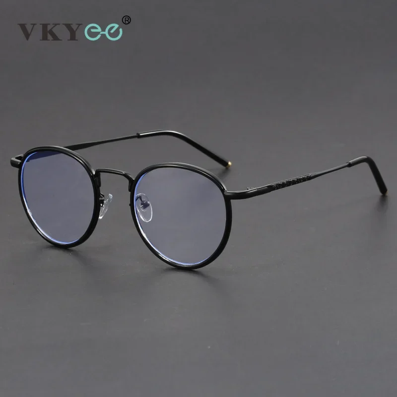VICKY New Retro Round Geometric Design Men's and Women's Anti-blue Light Reading Glasses Can Be Customized Prescription 1043 - الصورة 5