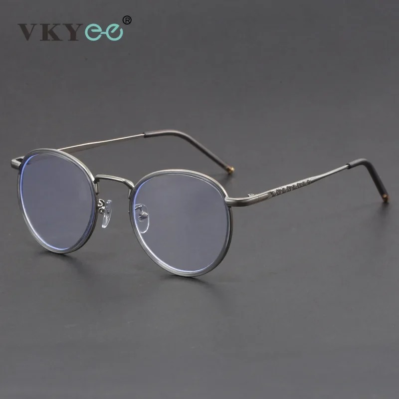 VICKY New Retro Round Geometric Design Men's and Women's Anti-blue Light Reading Glasses Can Be Customized Prescription 1043 - الصورة 4