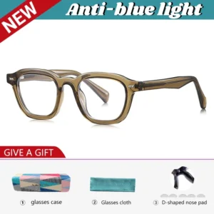 VICKY Simple Personalized Retro Design Small Frame Geometric Fashion Anti-blue Light Glasses Customizable Prescription LS015
