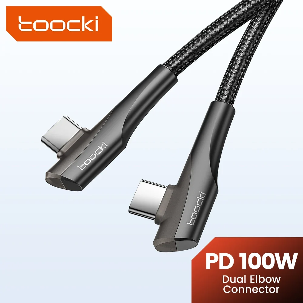 Toocki Double Elbow USB Type C To Type C Cable 100W 60W Fast Charging For Huawei Xiaomi Samsung Macbook USB C To C Gaming Cable