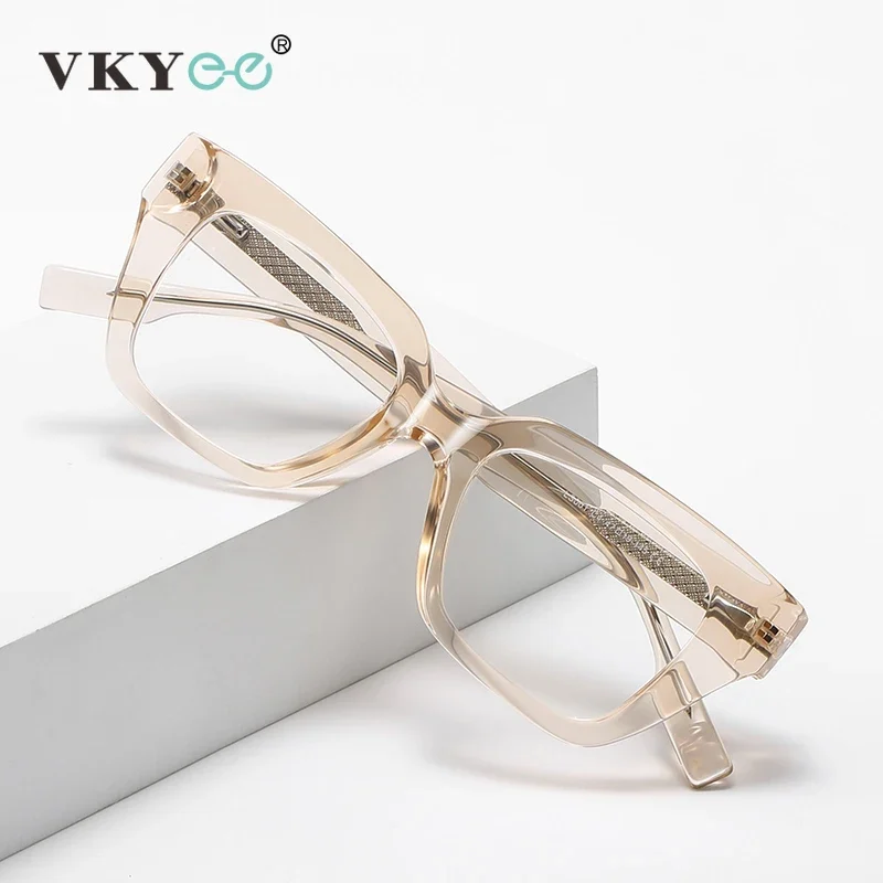 VICKY Simple Design Clear Rectangle Men's Anti-Blue Light Customizable Myopia Glasses Prescription Reading Glasses Women LS001