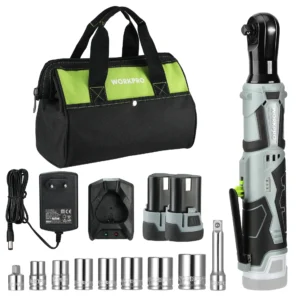 WORKPRO Power Tool 45N.M 3/8" Extended Ratchet Wrench Set With 2x12V Battery Electric Ratchet Wrench with 10 Sockets<span> - </span>Normal