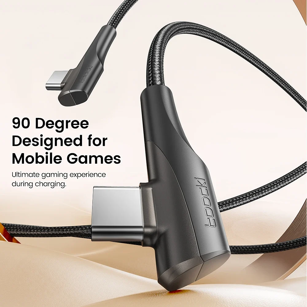 Toocki Double Elbow USB Type C To Type C Cable 100W 60W Fast Charging For Huawei Xiaomi Samsung Macbook USB C To C Gaming Cable - Image 5
