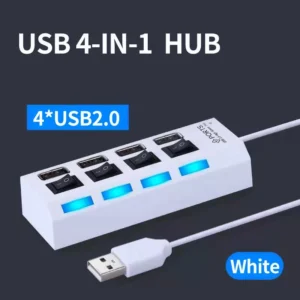 USB Hub 4/7 Ports USB 2.0 Extender Adapter High Speed Hub USB Splitter Switch On Off Dock Station PC Computer Laptop Accessories<span> - </span>4 ports usb white