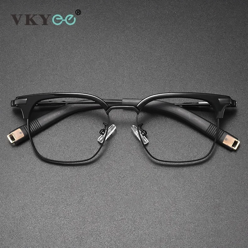 VICKY Fashion New Geometric Design Men's Anti-Blue Light Glasses Customizable Prescription Women's Reading Glasses SS-107 - الصورة 3
