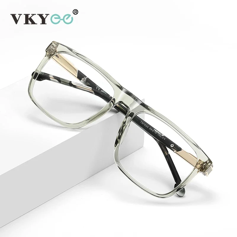 VICKY New Large Frame Fashionable Design Unique Simple Men's Anti-Blue Light Glasses Customizable Prescription LS225