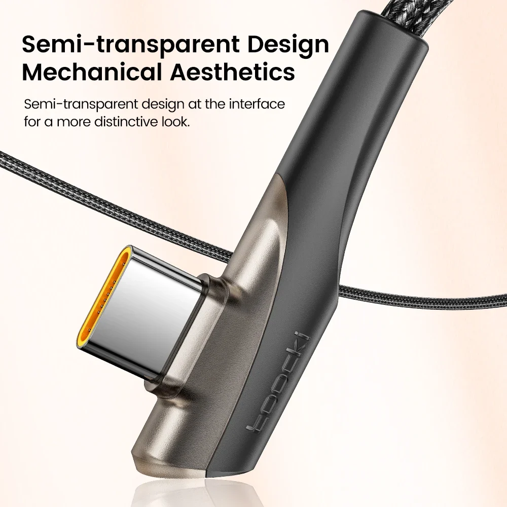 Toocki Double Elbow USB Type C To Type C Cable 100W 60W Fast Charging For Huawei Xiaomi Samsung Macbook USB C To C Gaming Cable - Image 4