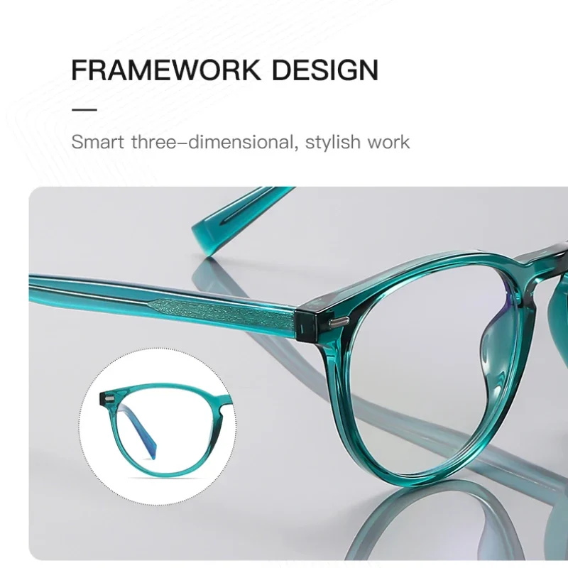 VICKY Unisex Retro Round Myopia Prescription Reading Glasses Women Anti Blue Light Blocking Optical Eyeglasses Frame Men PFD2117 - الصورة 5