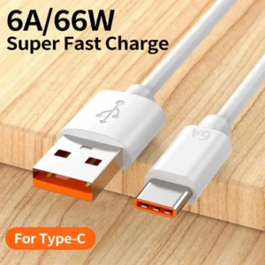 66W 6A Super-Fast 2M USB Type C Cable For Huawei Mate 40 P40 Xiaomi mi 11 12 Fast Charging USB C Data Cord For Samsung S10 S20<span> - </span>66W USB Type C Cable, 0.3m