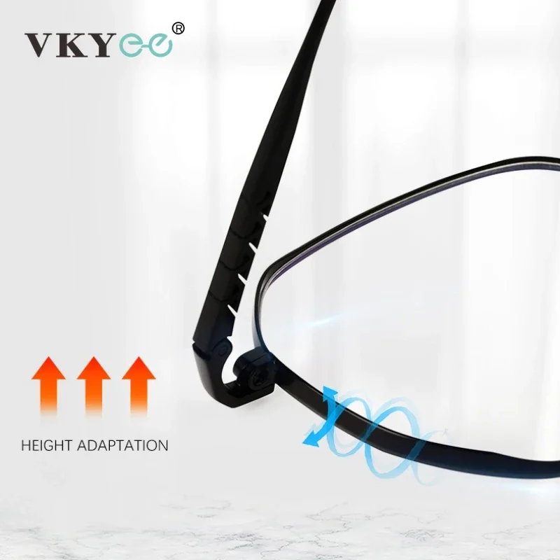 VICKY New Style Pure Titanium Wide-Frame Polygonal Retro Reading Glasses Men Anti Blue Light Customizable Prescription F1280F - الصورة 5