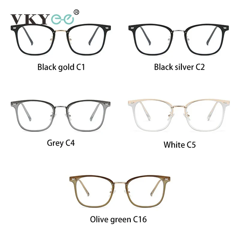 VICKY Fashion New Simple Men's Anti-blue Light Glasses TR 90 Women's Myopia Glasses Can Be Customized Prescription HM878 - الصورة 3