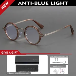 VICKY New Personalized Geometric Round Design Men's Anti-Blue Light Glasses Women's Reading Glasses Customizable Prescription