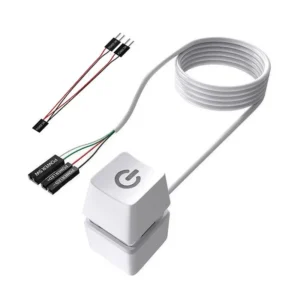 Olaf 1-5M Computer Desktop Switch RGB Light Motherboard External Start Power On/Off Button Extension Cable For Home Office Host<span> - </span>WHITE