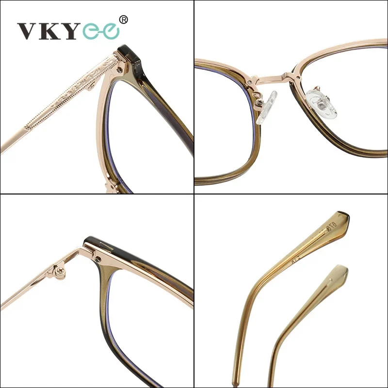VICKY Fashion New Simple Men's Anti-blue Light Glasses TR 90 Women's Myopia Glasses Can Be Customized Prescription HM878 - الصورة 4