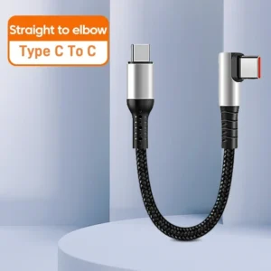 25CM 50CM Elbow USB Type C Short Cable Fast Charging 6A 90 Degree USB C To USB C Cable For iphone 15 Android Type-C Data Wire<span> - </span>Type C To Elbow C, 0.25m