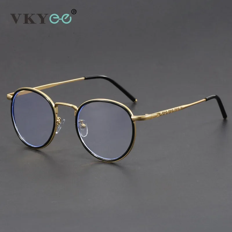 VICKY New Retro Round Geometric Design Men's and Women's Anti-blue Light Reading Glasses Can Be Customized Prescription 1043 - الصورة 3
