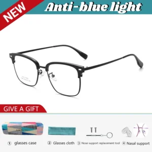 VICKY Fashion Geometric Frame Square Simple Design Men's Anti-blue Light Glasses Can Be Customized Prescription 9386