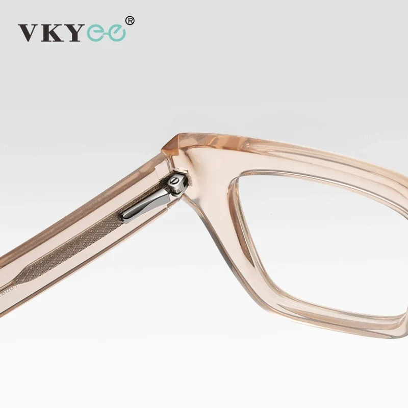 VICKY Simple Design Clear Rectangle Men's Anti-Blue Light Customizable Myopia Glasses Prescription Reading Glasses Women LS001 - الصورة 3